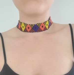 Beaded choker necklace
